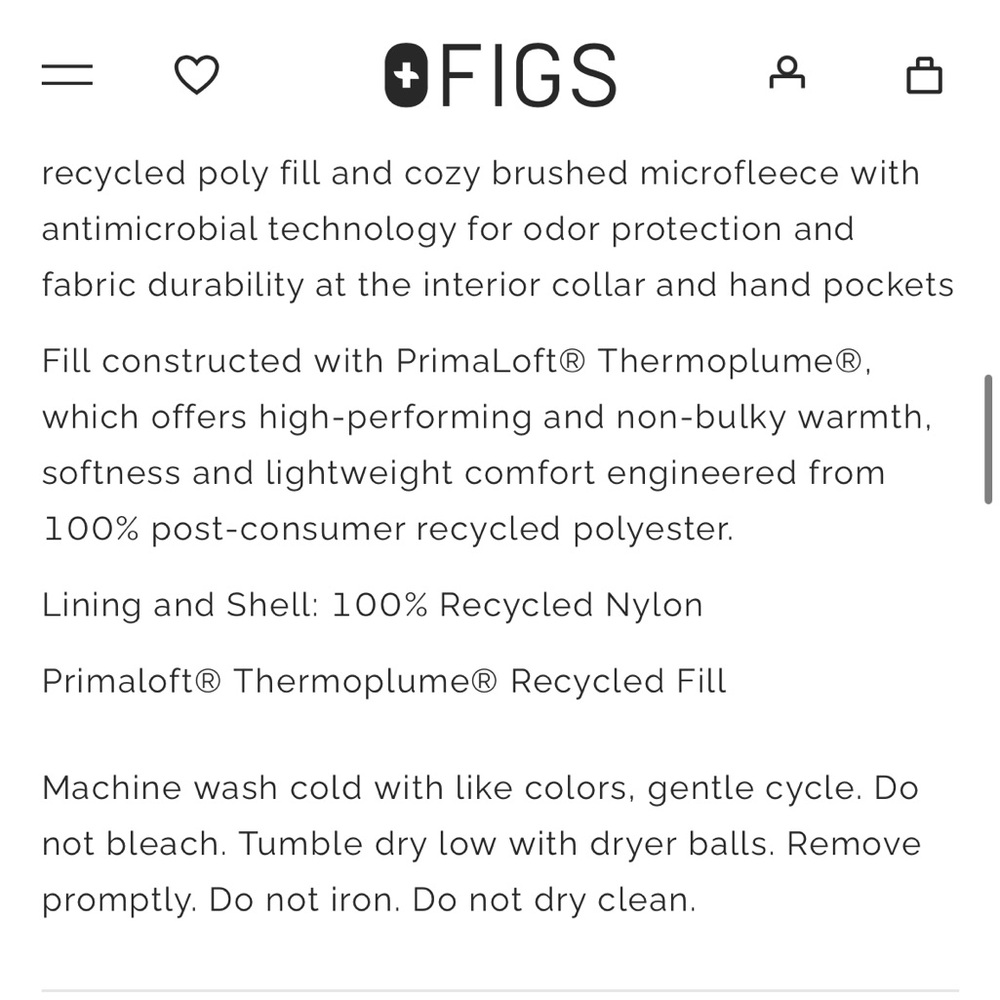 Figs On-Shift Packable Puffer Jacket Technical Performance Outerwear in Black M - Picture 16 of 16